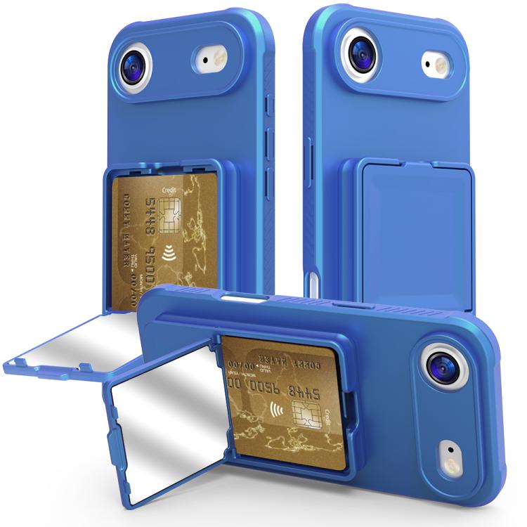 Custodia per telefono con specchietto nascosto in TPU effetto pelle e supporto, For iPhone 17 Pro Max, For iPhone 17 Pro, For iPhone 17, For iPhone Air