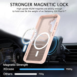 Custodia magnetica per telefono XDcase con cornice in metallo effetto pelle e lente in metallo., For Samsung Galaxy S24+ 5G, For Samsung Galaxy S24 5G