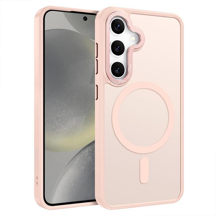 Custodia magnetica per telefono XDcase con cornice in metallo effetto pelle e lente in metallo., For Samsung Galaxy S24+ 5G, For Samsung Galaxy S24 5G