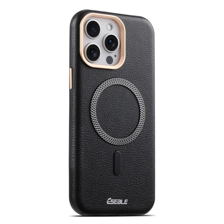 Custodia per telefono magnetica ESEBLE L2 con texture a litchi e lente in metallo., For iPhone 17 Pro Max, For iPhone 17 Pro, For iPhone 17, For iPhone Air, For iPhone 16 Pro Max, For iPhone 16 Pro, For iPhone 16, For iPhone 15 Pro Max