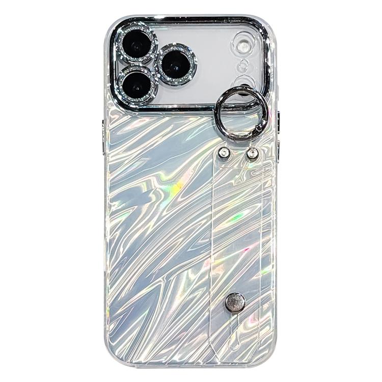 Custodia per telefono in TPU con cinturino da polso e pellicola protettiva per obiettivo, con texture a onde., For iPhone 17 Pro Max, For iPhone 17 Pro, For iPhone 17, For iPhone Air, For iPhone 16 Pro Max, For iPhone 16 Pro, For iPhone 16 Plus        ...