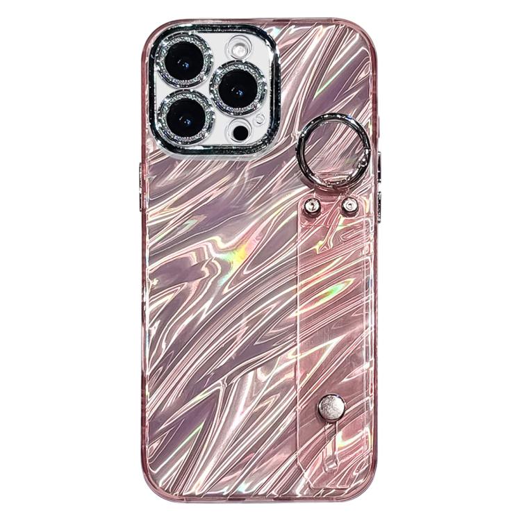 Custodia per telefono in TPU con cinturino da polso e pellicola protettiva per obiettivo, con texture a onde., For iPhone 17 Pro Max, For iPhone 17 Pro, For iPhone 17, For iPhone Air, For iPhone 16 Pro Max, For iPhone 16 Pro, For iPhone 16 Plus        ...