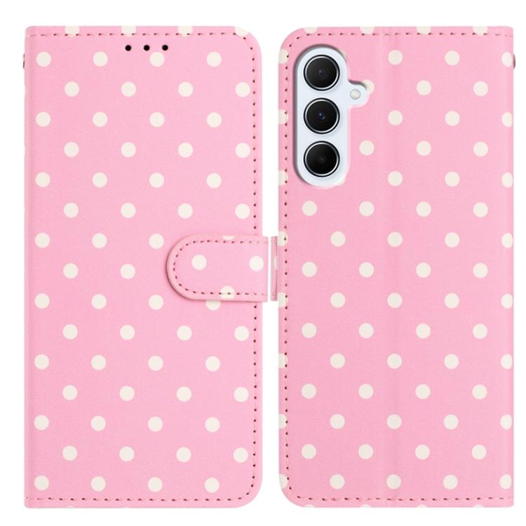 Custodia per telefono in ecopelle con motivo a pois per Samsung Galaxy S25 FE