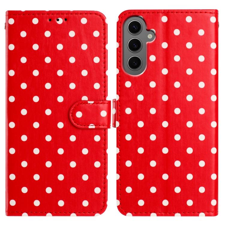 Custodia per telefono in ecopelle con motivo a pois per Samsung Galaxy S25 FE