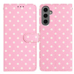 Custodia per telefono in ecopelle con motivo a pois per Samsung Galaxy S25 FE