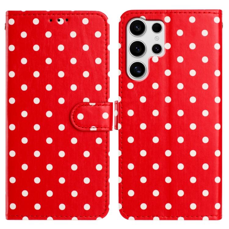 Custodia per telefono in ecopelle con motivo a pois per Samsung Galaxy S25 FE