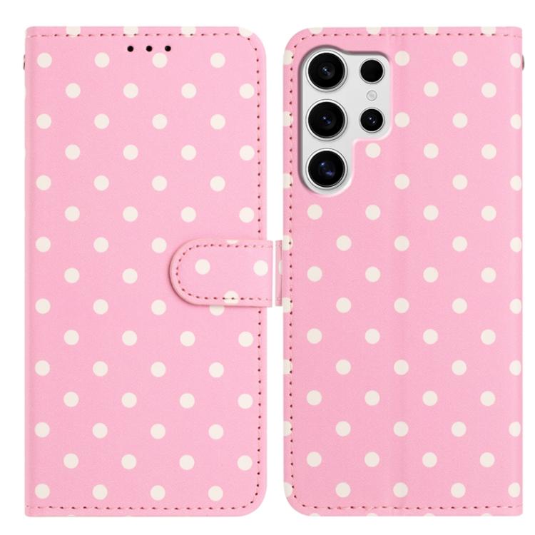 Custodia per telefono in ecopelle con motivo a pois per Samsung Galaxy S25 FE