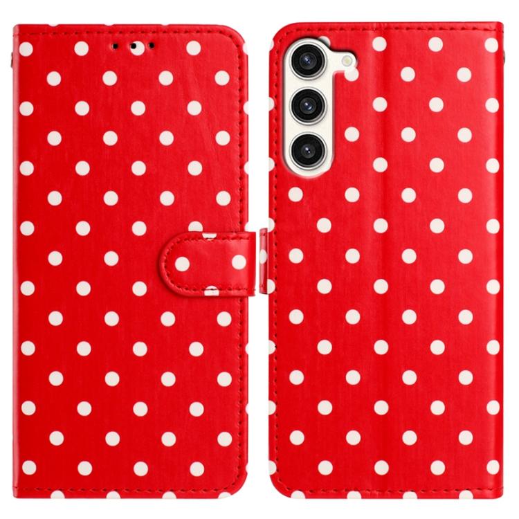 Custodia in ecopelle con motivo a pois per Samsung Galaxy S23 FE, Ultra, S23+ e