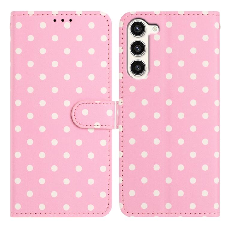 Custodia in ecopelle con motivo a pois per Samsung Galaxy S23 FE, Ultra, S23+ e