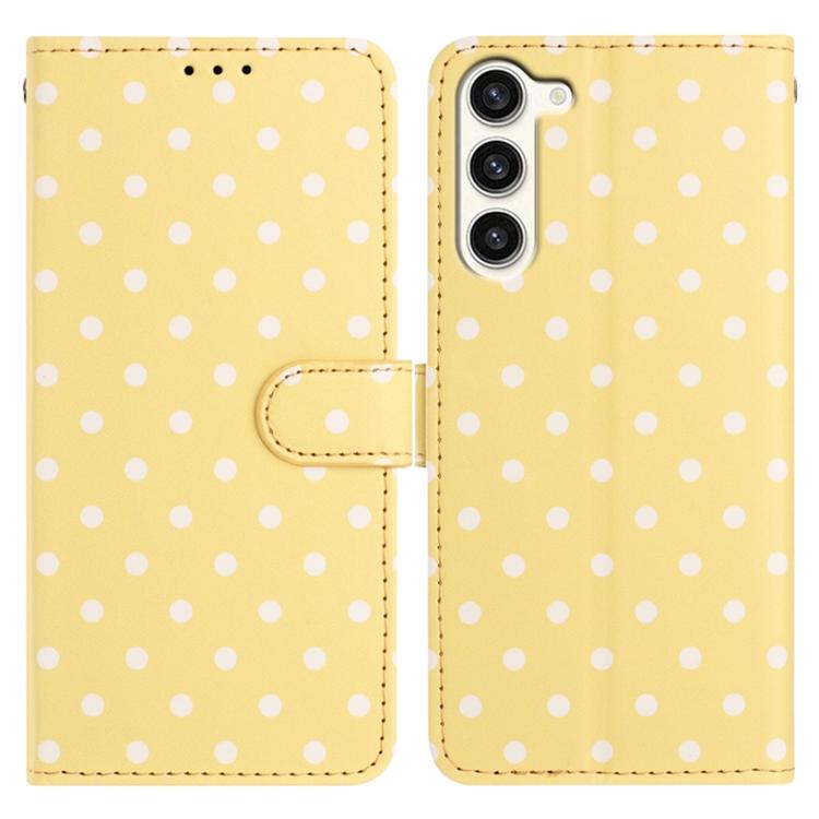 Custodia in ecopelle con motivo a pois per Samsung Galaxy S23 FE, Ultra, S23+ e