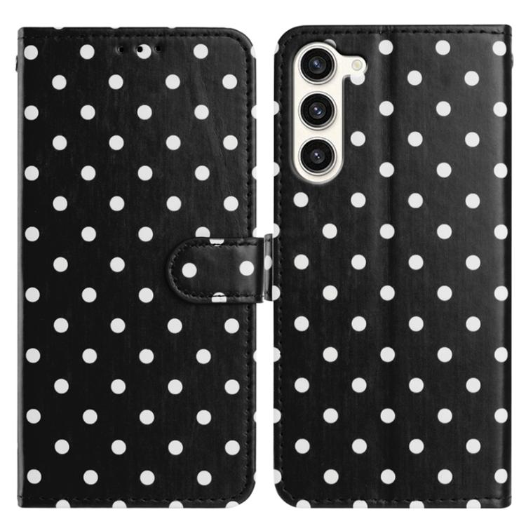 Custodia in ecopelle con motivo a pois per Samsung Galaxy S23 FE, Ultra, S23+ e