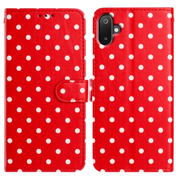 Custodia per telefono in ecopelle con motivo a pois per Samsung Galaxy F16, M16