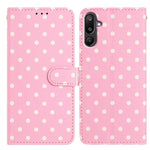 Custodia per telefono in ecopelle con motivo a pois per Samsung Galaxy F16, M16