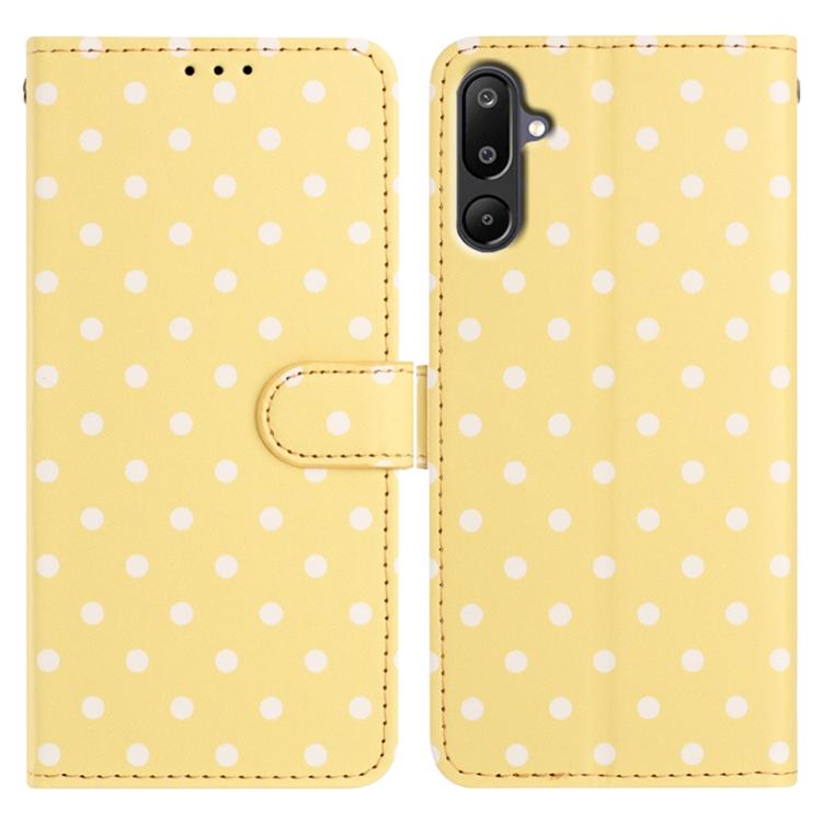 Custodia per telefono in ecopelle con motivo a pois per Samsung Galaxy F16, M16