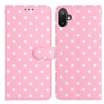 Custodia per telefono in ecopelle con motivo a pois per Samsung Galaxy F16, M16