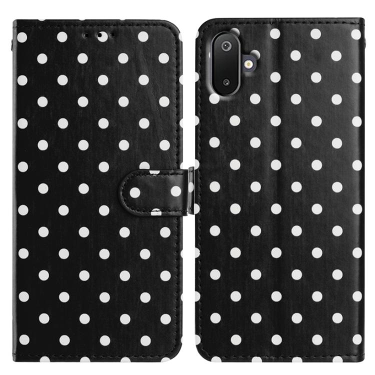 Custodia per telefono in ecopelle con motivo a pois per Samsung Galaxy F16, M16