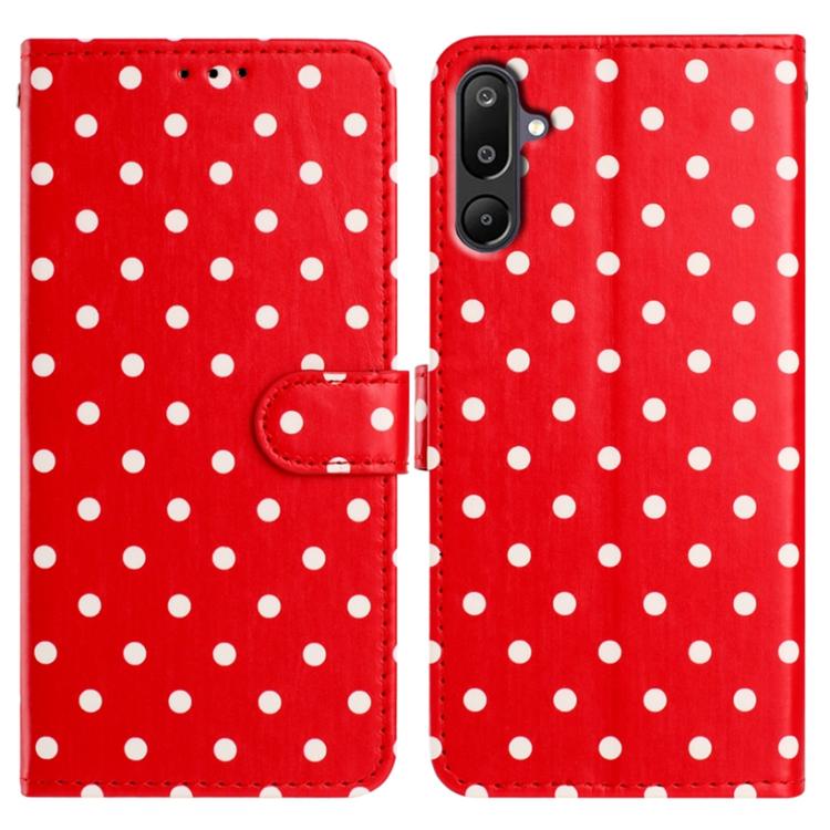 Custodia per telefono in ecopelle con motivo a pois per Samsung Galaxy F16, M16
