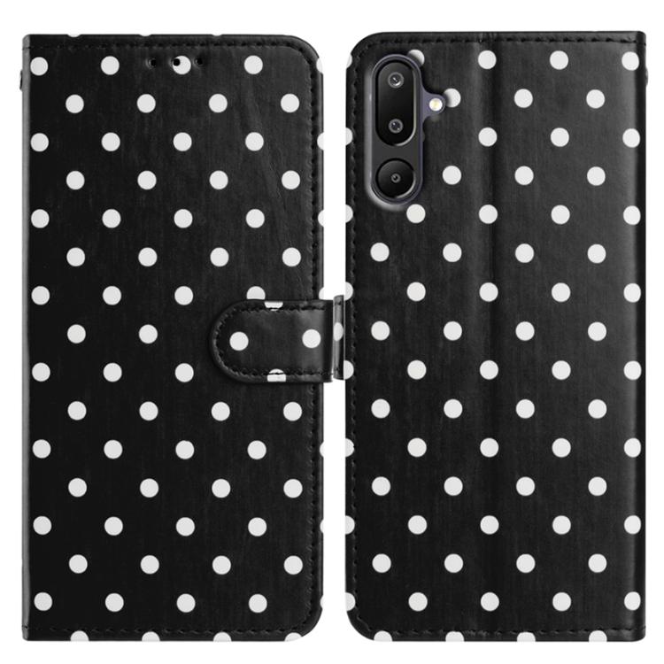 Custodia per telefono in ecopelle con motivo a pois per Samsung Galaxy F16, M16