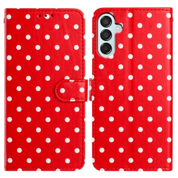 Custodia per telefono in ecopelle con motivo a pois per Samsung Galaxy M35, M55