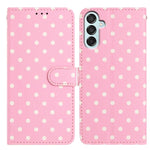 Custodia per telefono in ecopelle con motivo a pois per Samsung Galaxy M35, M55