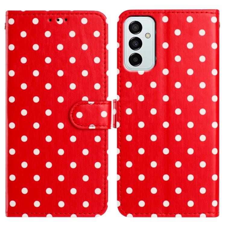 Custodia per telefono in ecopelle con motivo a pois per Samsung Galaxy M35, M55
