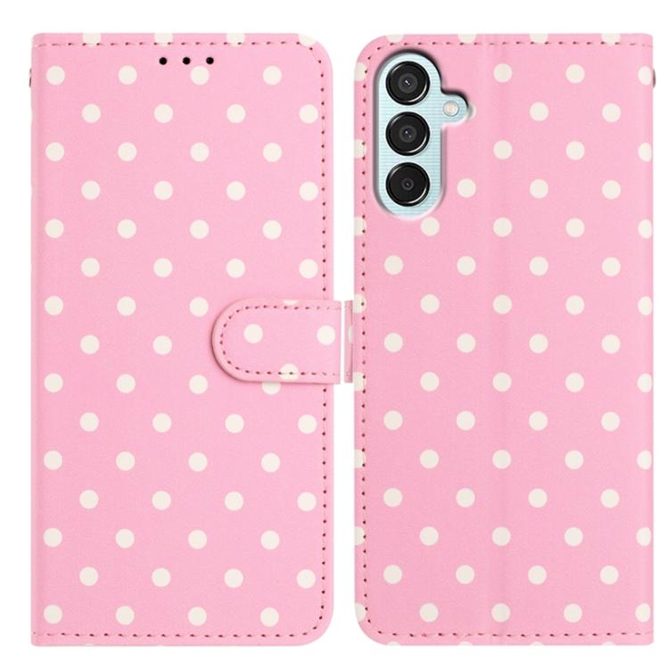 Custodia per telefono in ecopelle con motivo a pois per Samsung Galaxy M35, M55