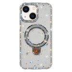 Custodia per telefono IMD a doppia faccia con supporto glitterato e strass, For iPhone 15 Pro Max, For iPhone 15 Pro, For iPhone 15, For iPhone 14