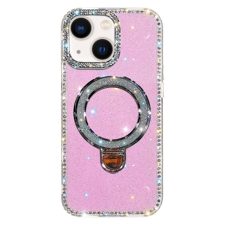 Custodia per telefono IMD a doppia faccia con supporto glitterato e strass, For iPhone 15 Pro Max, For iPhone 15 Pro, For iPhone 15, For iPhone 14