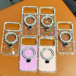 Custodia per telefono IMD a doppia faccia con supporto glitterato e strass, For iPhone 15 Pro Max, For iPhone 15 Pro, For iPhone 15, For iPhone 14