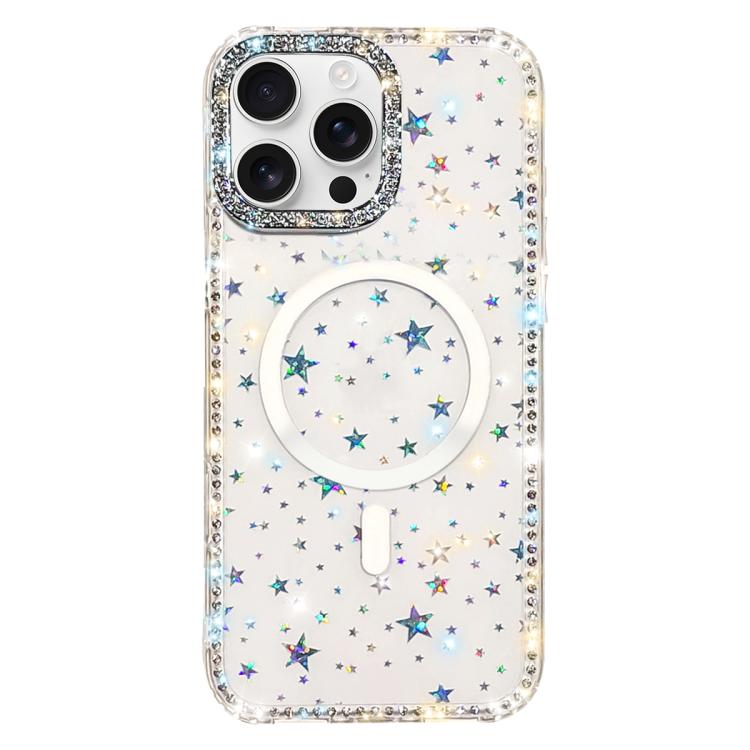 Custodia per telefono ibrida in TPU e IMD PC con strass su entrambi i lati e magnete., For iPhone 16 Pro Max, For iPhone 16 Pro, For iPhone 16 Plus, For iPhone 16