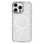 Custodia per telefono ibrida in TPU e IMD PC con strass su entrambi i lati e magnete., For iPhone 16 Pro Max, For iPhone 16 Pro, For iPhone 16 Plus, For iPhone 16