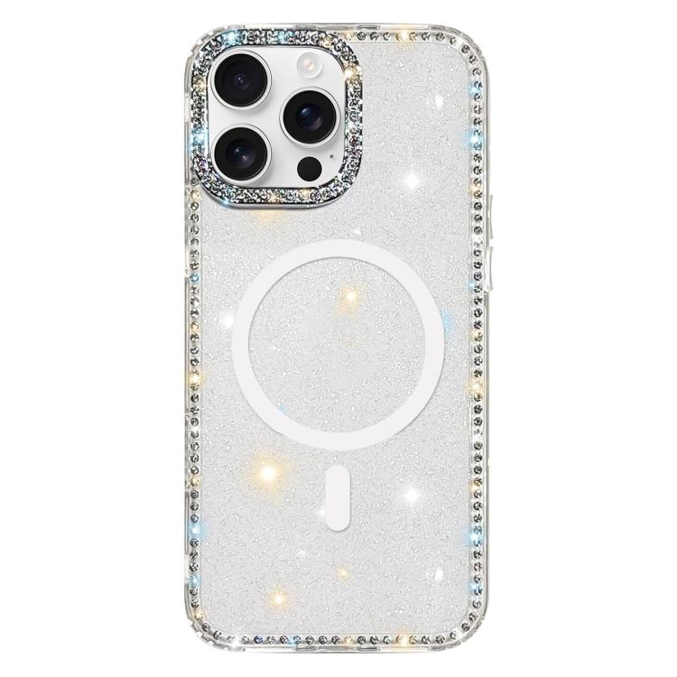 Custodia per telefono ibrida in TPU e IMD PC con strass su entrambi i lati e magnete., For iPhone 16 Pro Max, For iPhone 16 Pro, For iPhone 16 Plus, For iPhone 16