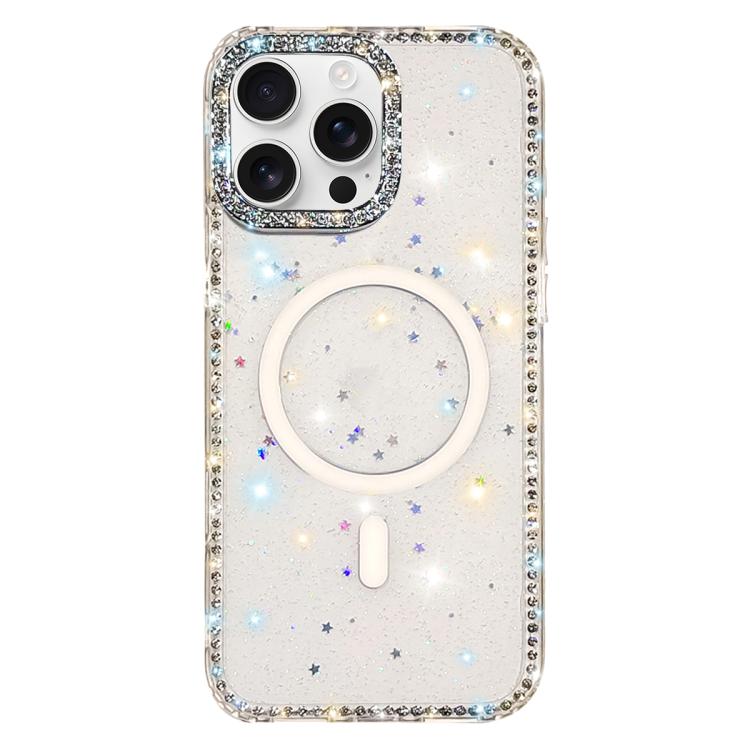 Custodia per telefono ibrida in TPU e IMD PC con strass su entrambi i lati e magnete., For iPhone 16 Pro Max, For iPhone 16 Pro, For iPhone 16 Plus, For iPhone 16