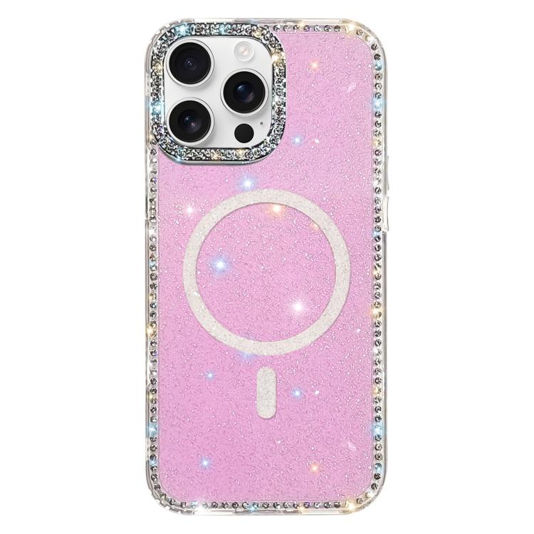 Custodia per telefono ibrida in TPU e IMD PC con strass su entrambi i lati e magnete., For iPhone 16 Pro Max, For iPhone 16 Pro, For iPhone 16 Plus, For iPhone 16
