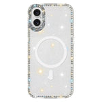 Custodia per telefono ibrida in TPU e IMD PC con strass su entrambi i lati e magnete., For iPhone 16 Pro Max, For iPhone 16 Pro, For iPhone 16 Plus, For iPhone 16