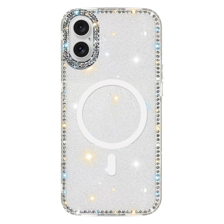 Custodia per telefono ibrida in TPU e IMD PC con strass su entrambi i lati e magnete., For iPhone 16 Pro Max, For iPhone 16 Pro, For iPhone 16 Plus, For iPhone 16
