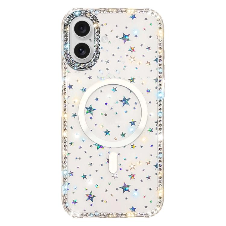 Custodia per telefono ibrida in TPU e IMD PC con strass su entrambi i lati e magnete., For iPhone 16 Pro Max, For iPhone 16 Pro, For iPhone 16 Plus, For iPhone 16