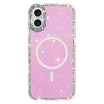 Custodia per telefono ibrida in TPU e IMD PC con strass su entrambi i lati e magnete., For iPhone 16 Pro Max, For iPhone 16 Pro, For iPhone 16 Plus, For iPhone 16