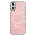 Custodia per telefono ibrida in TPU e IMD PC con strass su entrambi i lati e magnete., For iPhone 16 Pro Max, For iPhone 16 Pro, For iPhone 16 Plus, For iPhone 16