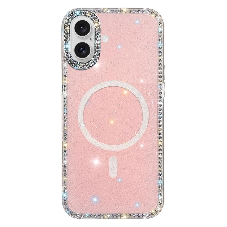 Custodia per telefono ibrida in TPU e IMD PC con strass su entrambi i lati e magnete., For iPhone 16 Pro Max, For iPhone 16 Pro, For iPhone 16 Plus, For iPhone 16