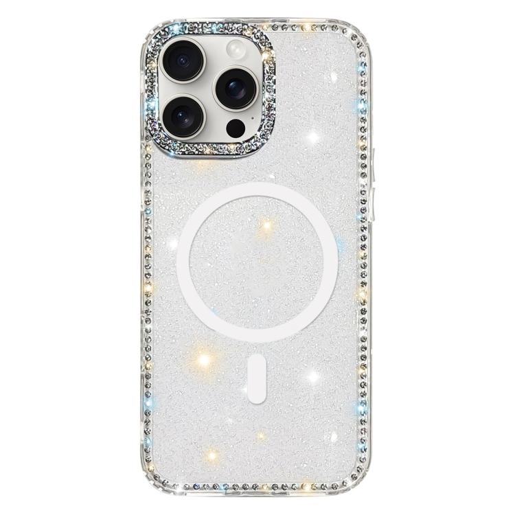Custodia per telefono ibrida in TPU e IMD PC con strass su entrambi i lati e magnete., For iPhone 15 Pro Max, For iPhone 15 Pro, For iPhone 15, For iPhone 14