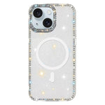 Custodia per telefono ibrida in TPU e IMD PC con strass su entrambi i lati e magnete., For iPhone 15 Pro Max, For iPhone 15 Pro, For iPhone 15, For iPhone 14