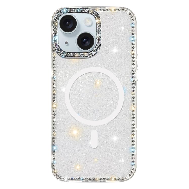 Custodia per telefono ibrida in TPU e IMD PC con strass su entrambi i lati e magnete., For iPhone 15 Pro Max, For iPhone 15 Pro, For iPhone 15, For iPhone 14