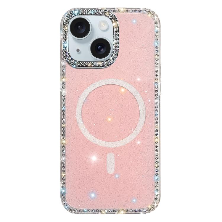 Custodia per telefono ibrida in TPU e IMD PC con strass su entrambi i lati e magnete., For iPhone 15 Pro Max, For iPhone 15 Pro, For iPhone 15, For iPhone 14
