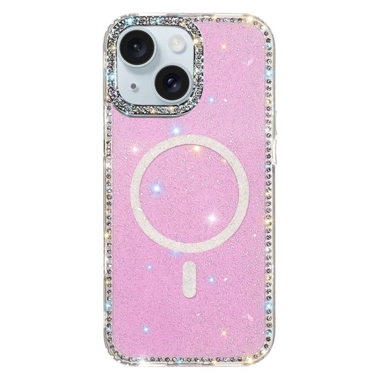 Custodia per telefono ibrida in TPU e IMD PC con strass su entrambi i lati e magnete., For iPhone 15 Pro Max, For iPhone 15 Pro, For iPhone 15, For iPhone 14