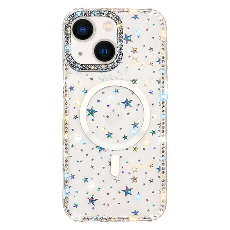 Custodia per telefono ibrida in TPU e IMD PC con strass su entrambi i lati e magnete., For iPhone 15 Pro Max, For iPhone 15 Pro, For iPhone 15, For iPhone 14