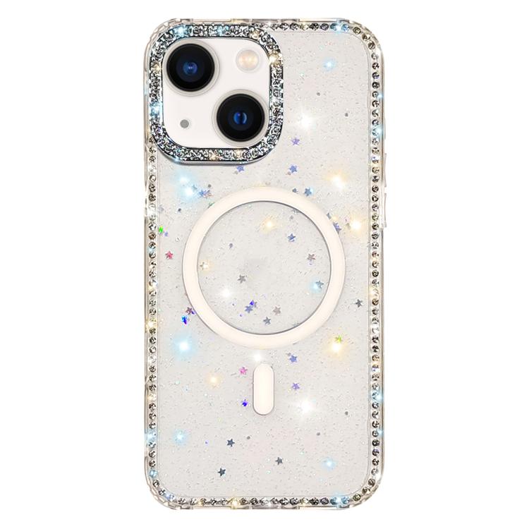 Custodia per telefono ibrida in TPU e IMD PC con strass su entrambi i lati e magnete., For iPhone 15 Pro Max, For iPhone 15 Pro, For iPhone 15, For iPhone 14