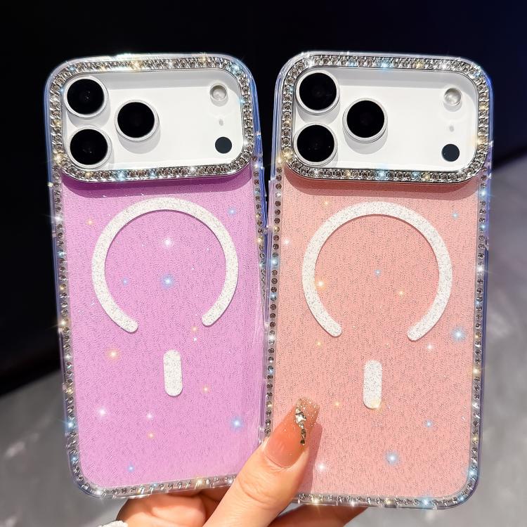 Custodia per telefono ibrida in TPU e IMD PC con strass su entrambi i lati e magnete., For iPhone 15 Pro Max, For iPhone 15 Pro, For iPhone 15, For iPhone 14