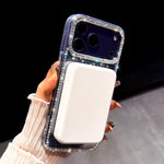 Custodia per telefono ibrida in TPU e IMD PC con strass su entrambi i lati e magnete., For iPhone 16 Pro Max, For iPhone 16 Pro, For iPhone 16 Plus, For iPhone 16