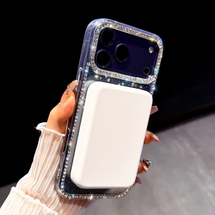 Custodia per telefono ibrida in TPU e IMD PC con strass su entrambi i lati e magnete., For iPhone 16 Pro Max, For iPhone 16 Pro, For iPhone 16 Plus, For iPhone 16